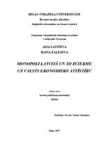 Referāts 'Monopoli Latvijā un to ietekme uz valsts ekonomisko attīstību', 1.