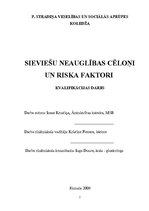Referāts 'Sieviešu neauglības cēloņi un riska faktori', 2.