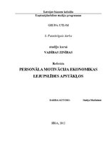 Referāts 'Personāla motivācija ekonomikas lejupslīdes apstākļos', 1.