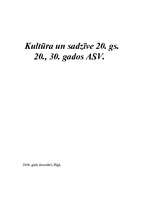Konspekts 'Kultūra un sadzīve 20.gadsimta 20.- 30.gados ASV', 1.