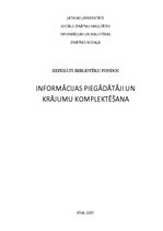 Referāts 'Informācijas piegādātāji un krājumu komplektēšana', 1.