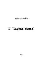 Biznesa plāns 'Uzņēmums "Liepas zieds"', 1.