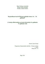 Konspekts 'Reformācija un kontrreformācija no 16.gadsimta līdz 17.gadsimta vidum', 1.