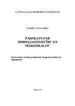 Referāts 'Pārskats par modeļsaimniecību z/s "Mākoņkalni"', 1.