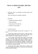 Konspekts 'Reiņa un Matīsa Kaudzīšu romāna "Mērnieku laiki" analīze', 1.