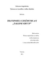 Konspekts 'Transporta uzņēmums AS "Tallink Gruup"', 1.