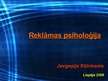 Prezentācija 'Reklāmas psiholoģija', 1.