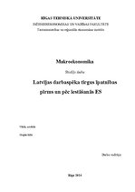 Referāts 'Latvijas darbaspēka tirgus īpatnības pirms un pēc iestāšanās Eiropas Savienībā', 1.
