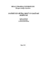 Konspekts 'Patērētāju rīcība tirgū un galējais derīgums', 1.