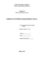 Referāts 'Eiropas Savienības ekonomiskā telpa', 1.