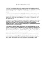 Eseja 'All Subjects at School Are Essential', 1.