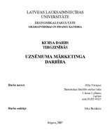 Referāts 'Uzņēmuma mārketinga darbība', 1.