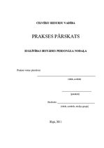 Prakses atskaite 'Izglītības iestādes personāla nodaļa', 1.