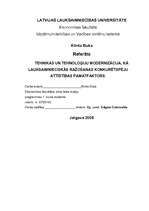 Konspekts 'Tehnikas un tehnoloģiju modernizācija kā lauksaimnieciskās ražošanas konkurētspē', 1.