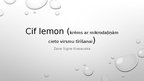 Prezentācija 'Tīrīšanas krēma "Cif lemon" izpēte', 1.