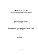 Referāts 'Informāciju tehnoloģiju attīstība - televīzijas pārraides', 1.