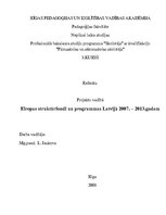 Referāts 'Eiropas struktūrfondi un programmas Latvijā 2007. - 2013.gadam', 1.
