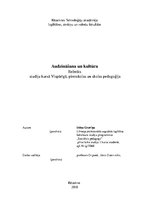 Referāts 'Kultūra un audzināšana', 1.