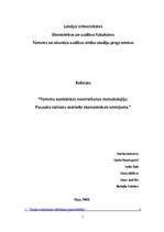 Referāts 'Tūrisma statistiskās novērtēšanas metodoloģija', 1.