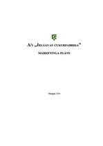 Referāts 'AS "Jelgavas cukurfabrika" mārketinga plāns', 1.