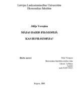 Konspekts 'Kas ir filosofija?', 1.