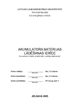 Referāts 'Akumulatora baterijas lādēšanas ierīce', 1.
