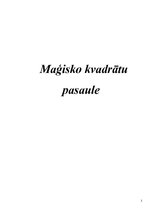Referāts 'Maģisko kvadrātu pasaule', 1.