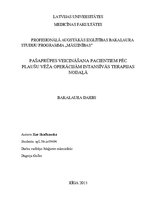 Diplomdarbs 'Pašaprūpes veicināšana pacientiem pēc plaušu vēža operācijām intensīvās terapija', 1.