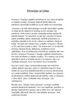 Eseja 'Emocijas un jūtas', 1.