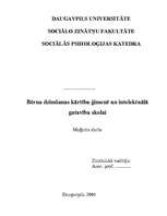 Diplomdarbs 'Bērna dzimšanas kārtība ģimenē un intelektuālā gatavība skolai', 1.