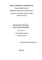 Konspekts 'Ekonomiskās sistēmas. Valsts loma ekonomikā', 1.