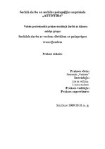 Prakses atskaite 'Sociālais darbs ar veciem cilvēkiem ar pašaprūpes traucējumiem', 1.