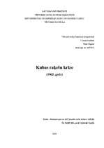 Referāts 'Kubas raķešu krīze 1962.gadā', 1.