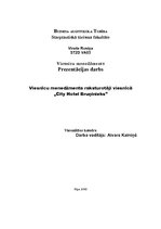 Referāts 'Viesnīcu menedžmenta raksturotāji viesnīcā "City Hotel Bruņinieks"', 1.