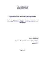 Eseja 'Politiskās ideoloģijas-sociālisms, feminisms un ekoloģisms', 1.