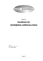 Referāts 'AS "Swedbank" stratēģiskās vadīšanas prakse', 1.