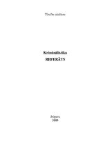 Referāts 'Kriminālistika', 1.