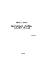 Prakses atskaite 'Uzņēmuma finansiālās darbības analīze', 1.
