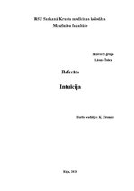 Referāts 'Intuīcija', 1.