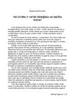Eseja 'Vai cilvēks ir vairāk bioloģiska vai sociāla būtne?', 1.