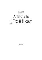 Konspekts 'Aristotelis "Poētika"', 1.