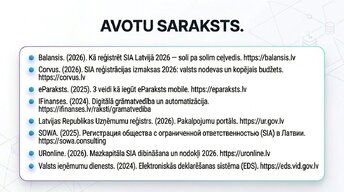 Prezentācija 'SIA reģistrācija un digitālā grāmatvedība 2026', 13.