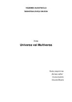 Eseja 'Universs vai multiverss', 1.