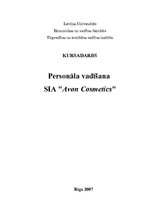 Referāts 'Personāla vadīšana SIA "Avon Cosmetics"', 1.