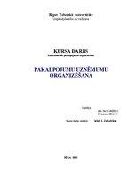 Referāts 'Pakalpojumu uzņēmumu organizēšana', 1.