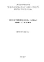 Referāts 'Krāsu izvēles psiholoģija pārtikas  produktu logotipos', 1.