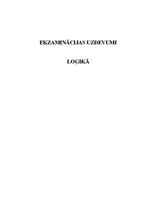Paraugs 'Loģika - eksāmena jautājumi', 1.