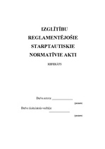 Referāts 'Izglītību reglamentējošie starptautiskie normatīvie akti', 1.