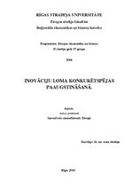 Referāts 'Inovāciju loma konkurētspējas paaugstināšanā', 1.