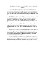 Eseja 'Essay "Should Parents Limit the Time Their Children Spend on Electronic Devices"', 1.
